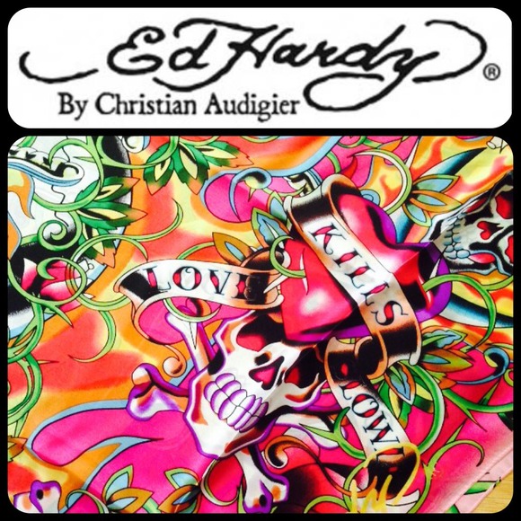 NWT - Ed Hardy silk scarf! Price negotiable.