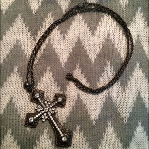 Rhinestone cross necklace