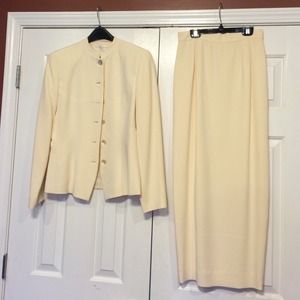Dana Buchman silk cream suit; long skirt