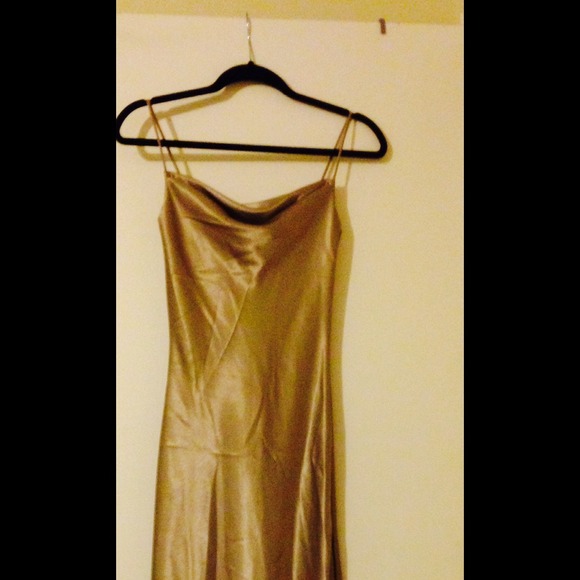 Full length gold dress