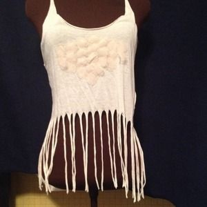 Lost Black Sheep women's tank with fringe