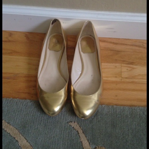 Christian Dior Gold Ballerina Flats