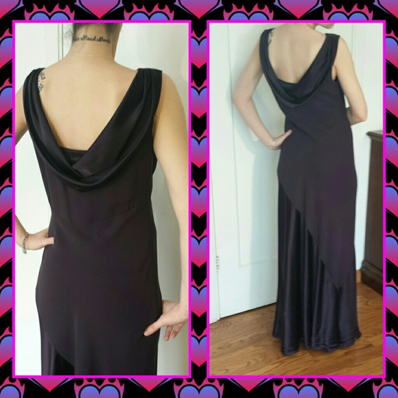 HP! Gorgeous purple evening plunging back gown - Picture 3 of 3