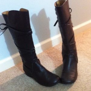 ⭐️🍂Brown high boots with bow🍂⭐️