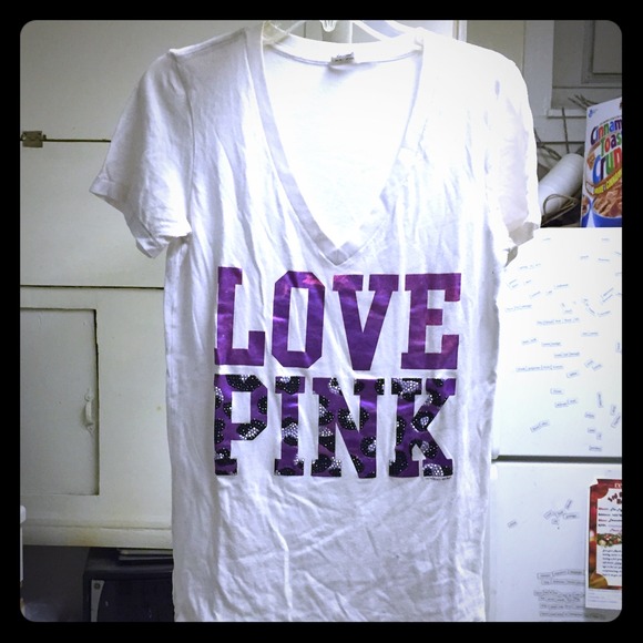 Victorias Secret White "Love Pink" Shirt