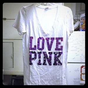Victorias Secret White "Love Pink" Shirt