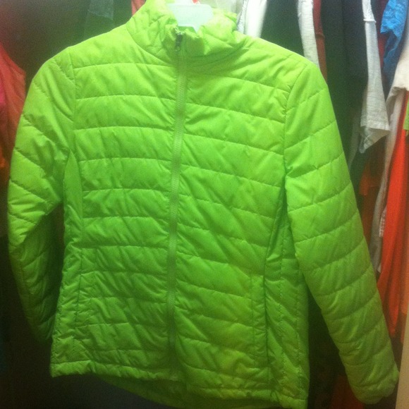 Green puffer jacket