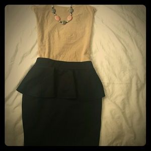 Black  peplum mini Skirt