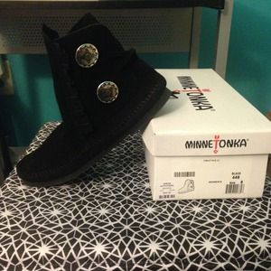 Black Minnetonka Booties