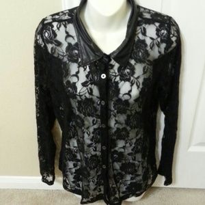 Black lace blouse