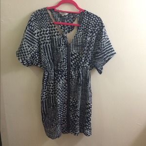 Navy and gray Aztec dress