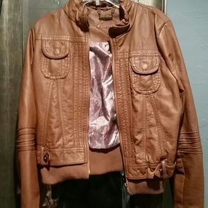 Brown leather jacket