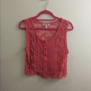 Salmon lace top
