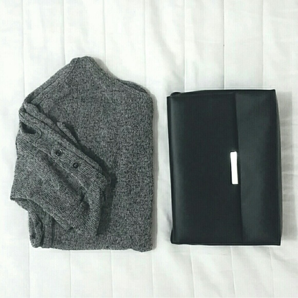 Grey open shoulder sweater