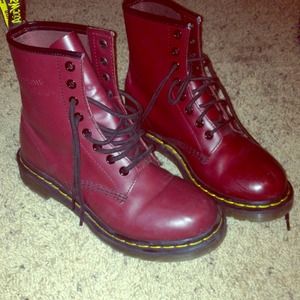 Maroon Doc Marten Boots