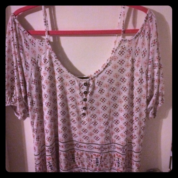 Cute Aztec open shoulder top