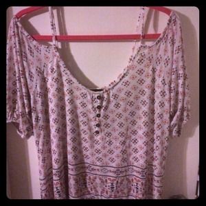Cute Aztec open shoulder top