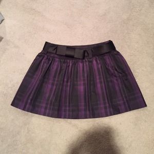 Purple/black plaid skirt w/ bow belt