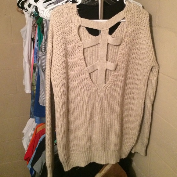 Oversized urban outfitters beige sweater