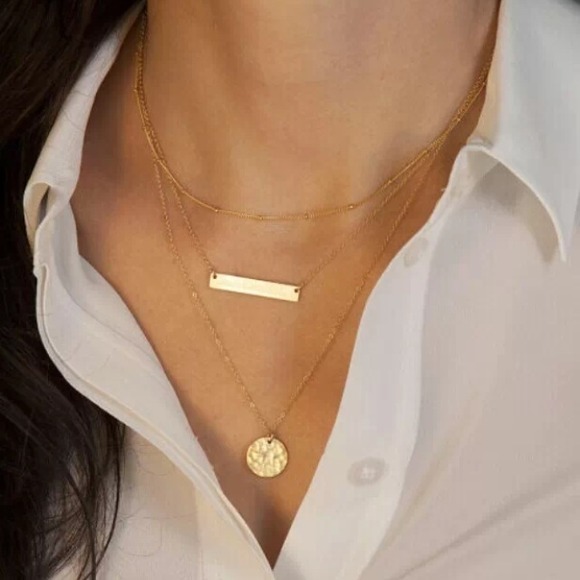 Layered gold necklace