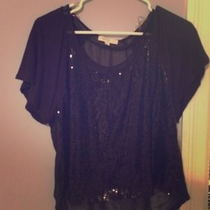 Black sequence top