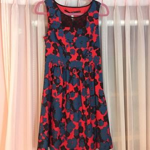 ❤️Red, Black & Teal Floral Dress❤️