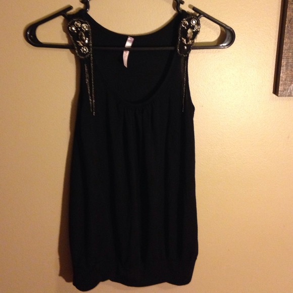 Traded Rue21  black tank w/embellishment
