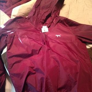 VICTORIAS SECRET MAROON RAIN JACKET