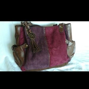Relic Faux Suede Purple Maroon Shoulder Bag