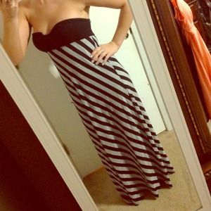 Black and grey maxi dress
