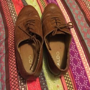 Aldo size 38 cognac oxfords.