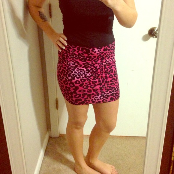 Animal print mini skirt