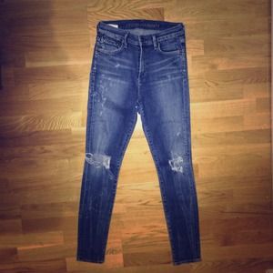 High rise rocket distressed jeans