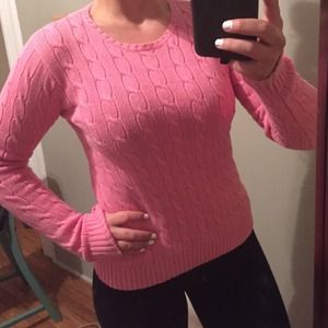 Cable knit pink sweater size small