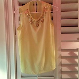 Jeweled Lilly Pulitzer Yellow Work Shirt