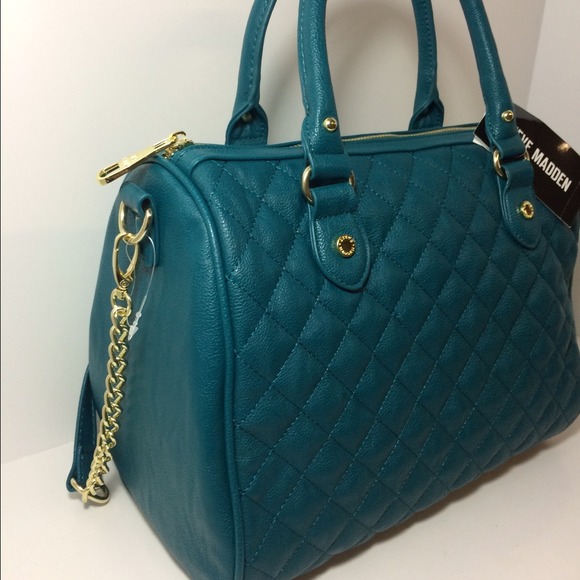 NWT Steve Madden Teal Quilt Speedy Satchel - Picture 2 of 3