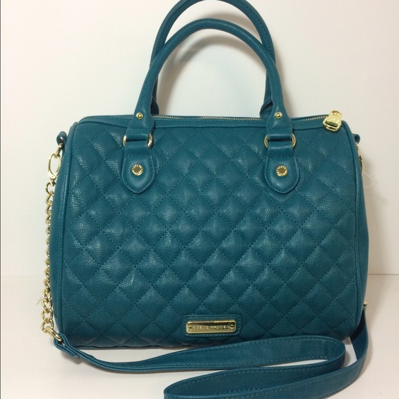 NWT Steve Madden Teal Quilt Speedy Satchel - Picture 3 of 3