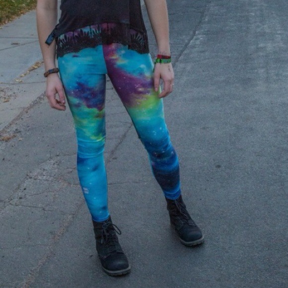 Blue/Green Galaxy Leggings