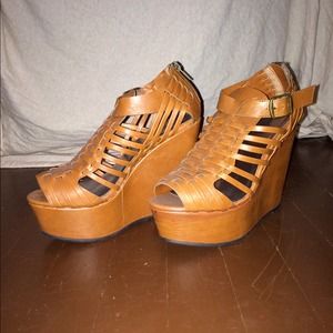 Boho wedge platform heels sz. 6