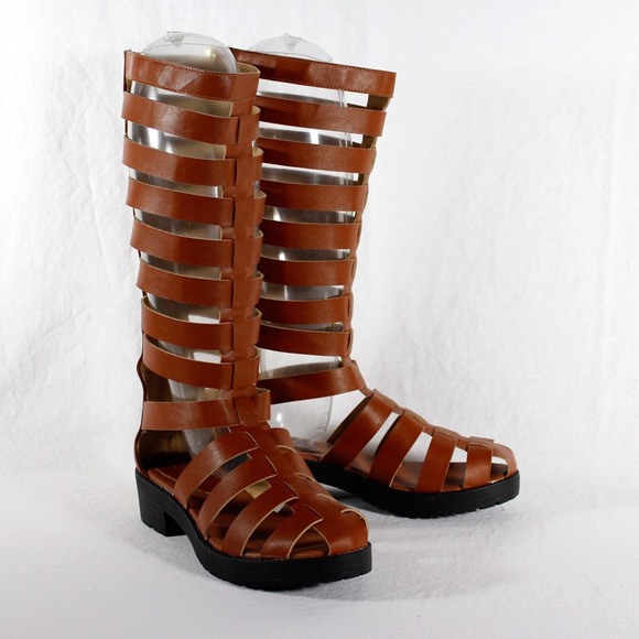 Shoes - Gladiator Caged Knee High Platform Sandal Size 6.5