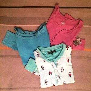 Bundle 3 long-sleeve thermal sleep shirts