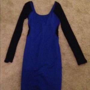 Royal blue and black mesh dress!