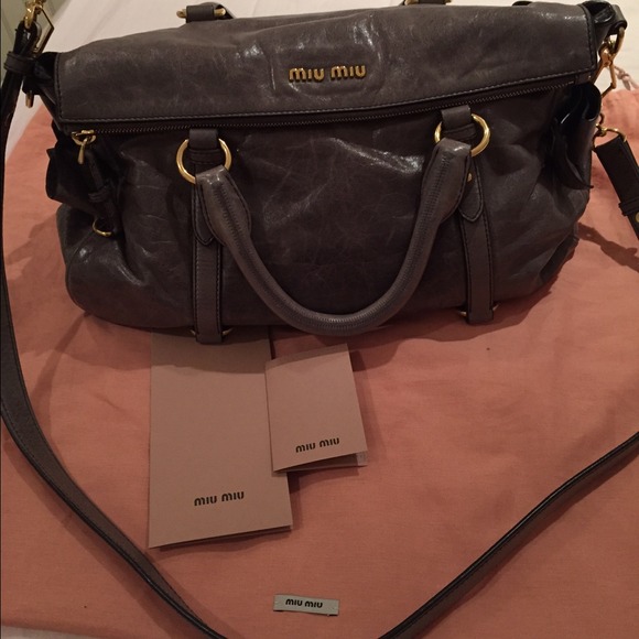 authentic Miu Miu grey shoulder handbag - Picture 2 of 4
