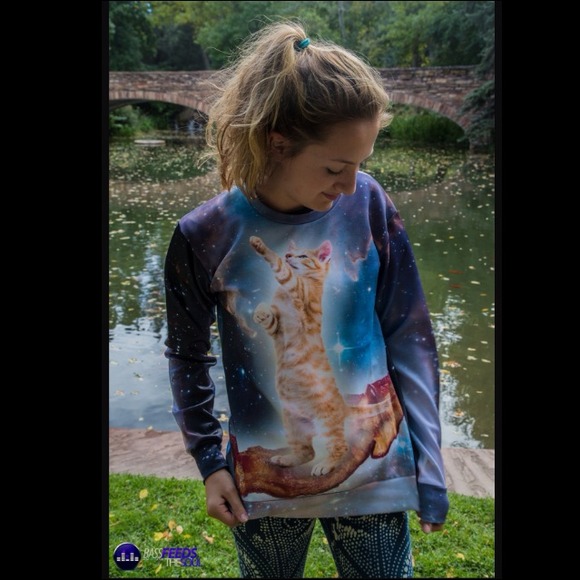 Kitty Bacon Galaxy Crewneck