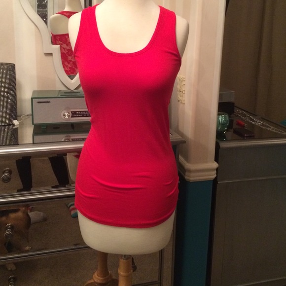 Red lace tank top