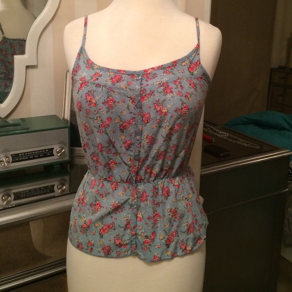 Blue floral tank