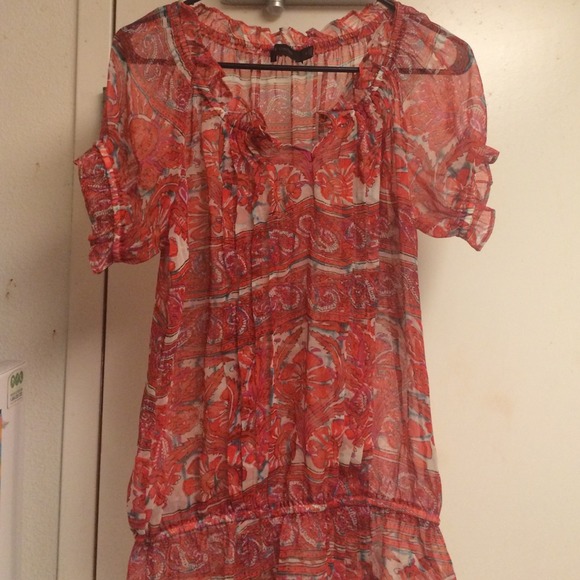 The Limited floral sheer blouse