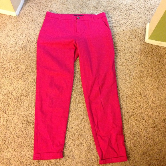 Zara hot pink boyfriend pants
