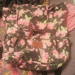 PINK floral backpack
