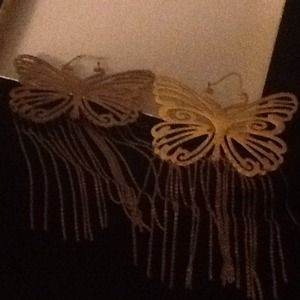 Gold Butterfly Earrings